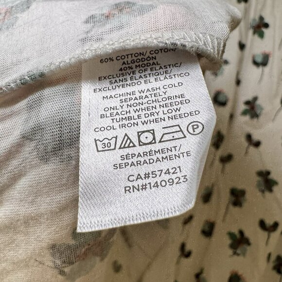 Loft White T shirt with Vibrant Green Floral Print Lightweight Cotton tee M - Picture 6 of 8